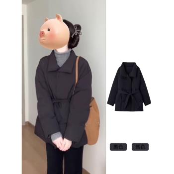 小個子黑色收腰棉服女2025冬季新爆款高階感保暖菱格棉衣棉襖外套