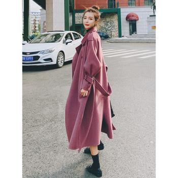 Lecea Alice毛呢外套女2025冬季新款韓版減齡寬松氣質中長款大衣