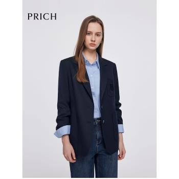 【零染】PRICH簡約大氣兩粒扣西裝套裝2024冬季新款通勤外套女