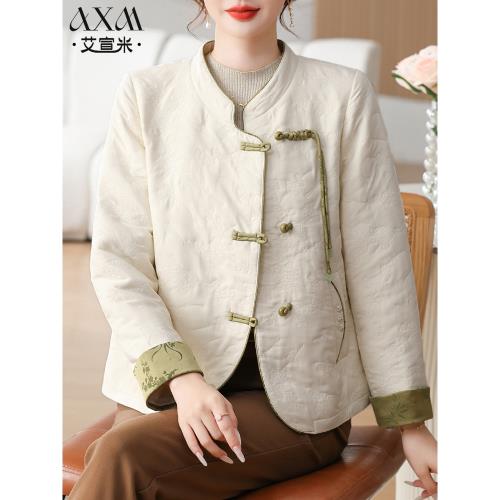 媽媽秋裝洋氣高貴外套2025新款中老年人女裝春秋新中式國風上衣服