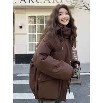 大嘎獨特超好看短款羽絨服女冬季小個子2024新款設計感麵包服外套