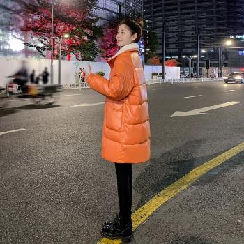 中長款羽絨服女冬2024年新款冬季韓版時尚立領白鴨絨加厚外套潮