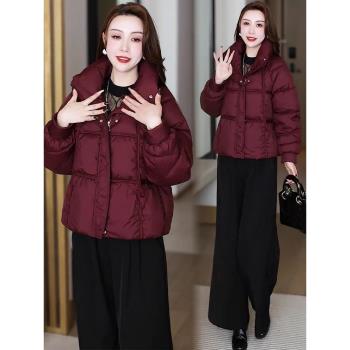 時尚羽絨棉服女2024冬季新款洋氣百搭加厚保暖短款小棉衣棉襖外套