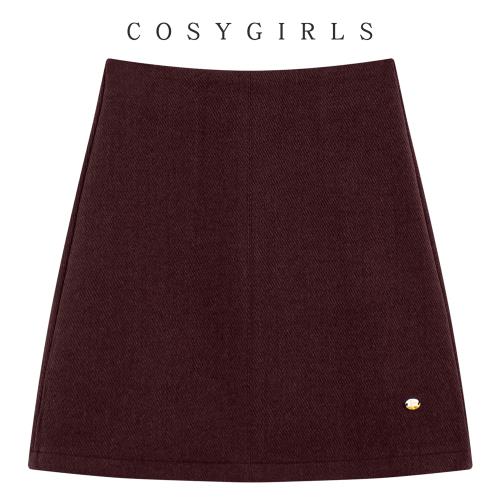 包臀半身裙女2025冬季新款百搭簡約純色a字裙顯瘦高腰毛呢短裙潮