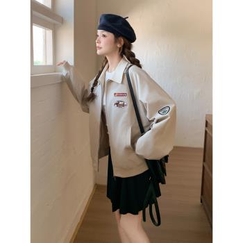 美式潮牌初高中生棒球服外套女2025春秋季新款學院風休閑百搭夾克