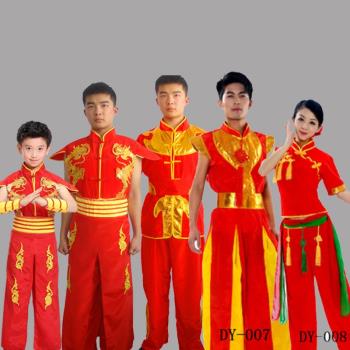 成人鑼鼓隊服裝打鼓演出服廣場舞表演服賽龍舟比賽服紅色喜慶舞龍