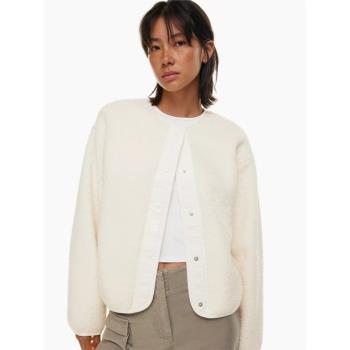 2023秋新Aritzia90084仿羊羔毛泰迪保暖復合搖粒絨短毛呢外套女