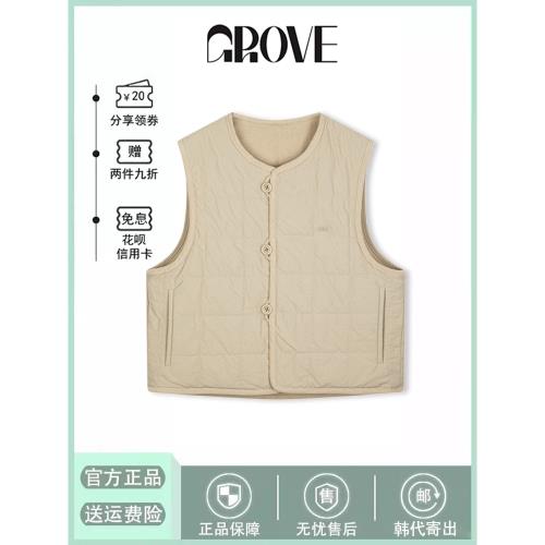 【現貨】韓國grove馬甲兩面穿背心夾棉上衣外套東大門章若楠同款
