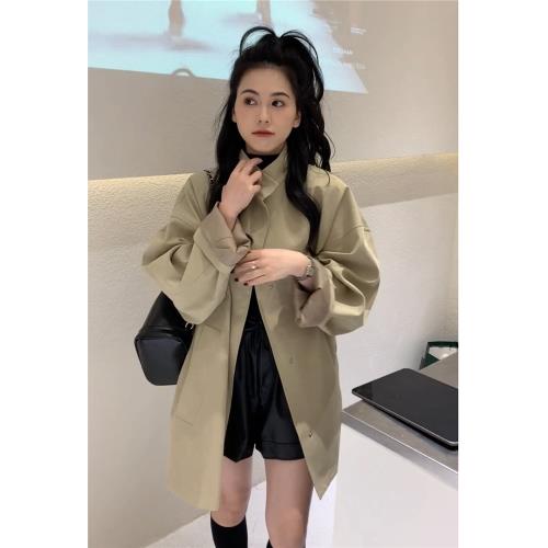 卡其色中長款風衣外套女2025年春秋季新款小個子高級感超好看韓系