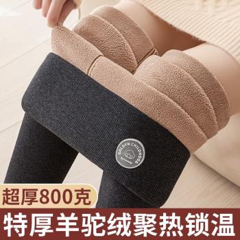 東北羊駝絨打底褲女外穿秋冬季大碼秋褲加絨加厚特厚保暖顯瘦棉褲