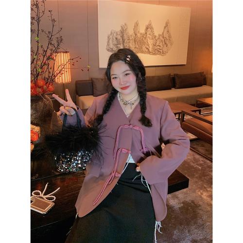 金大支國風新中式盤扣西裝外套女2025秋裝新款設計感小眾休閑西服