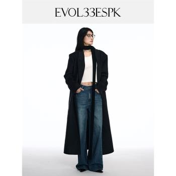 【明星同款】EVOL33ESPK24年秋冬毛呢駝絨毛絨羊毛大衣加厚中長款