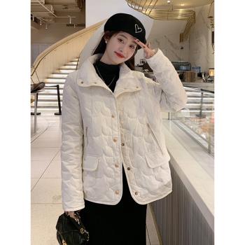 小香風韓版白色輕薄高階感羽絨服