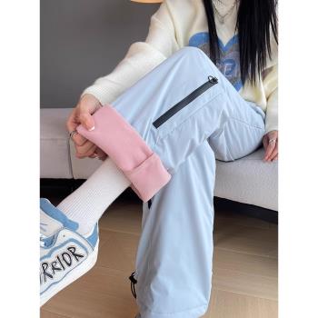 防水工裝羽絨褲女外穿冬季2024新款直筒時尚零下40度極寒防風棉褲
