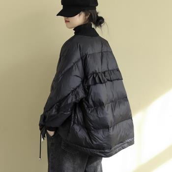 黑色棉服女士2025春季新款韓版時尚寬松百搭加厚保暖短款棉衣外套