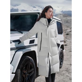 波司登高階戶外2024新款長款連帽goretex男女同款wifi鵝絨羽絨服