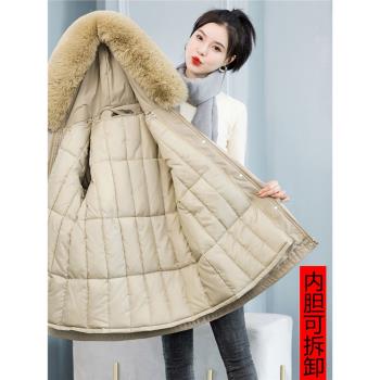 冬裝可拆卸內膽羽絨外套派克服