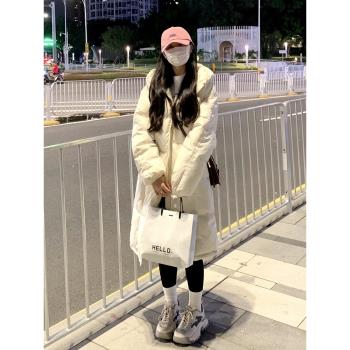 外套oversize中長款過膝羽絨棉服