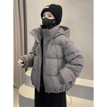 20584韓系寬松時尚麵包服連帽羽絨服小個子加厚保暖白鴨絨外套女