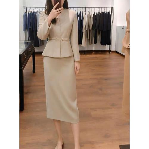 優雅氣質商務職業西裝裙套裝女春秋新款收腰西服外套半身裙兩件套