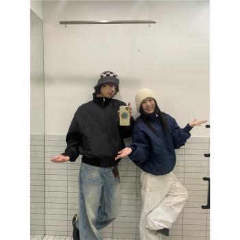 美式高街cleanfit廓形飛行員夾克棉服男女秋冬加厚vibe風短款外套