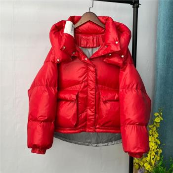 正紅色羽絨服女冬季2025蛇年本命年衣服女冬天女裝秋冬外套女冬裝