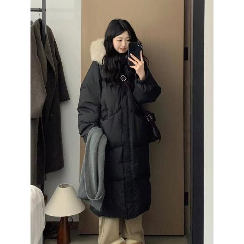 冬裝羽絨棉服女2024年新款韓系加厚過膝長款大毛領冬季棉衣棉襖女
