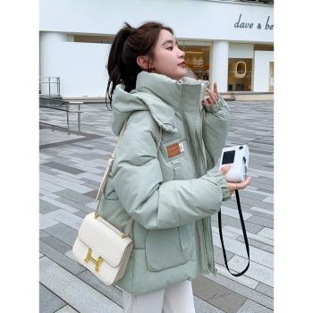 羽絨棉服女2024年新款冬季短款麵包服小個子加厚棉衣寬松棉襖外套