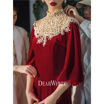 親愛的白原創《舊時光》敬酒服新娘紅色旗袍新中式婚紗訂婚禮服女