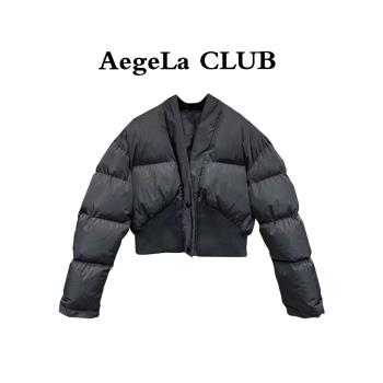秋冬新款黑色加厚羽絨棉服外套女裝小香風短款小個子棉襖棉衣上衣