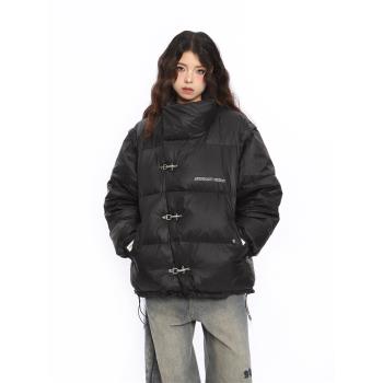 BIGGOLD美式風白鴨絨羽絨服女冬季小眾設計感可拆卸馬甲棉服外套