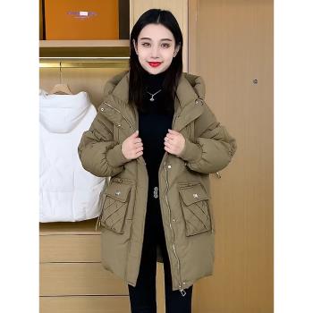 大碼胖mm冬季厚外套棉衣炸街高階感洋氣新款超好看反季羽絨棉服女