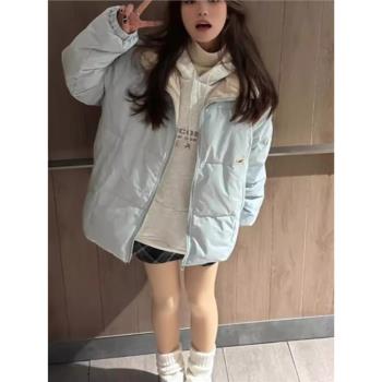 羽絨棉服女2024年新款冬季小個子加絨保暖超厚棉襖棉衣寬松外套潮