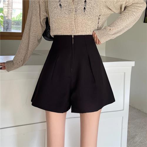 胖mm韓版短褲女2025秋冬新款高腰外穿靴褲休閑寬松a字闊腿西裝褲