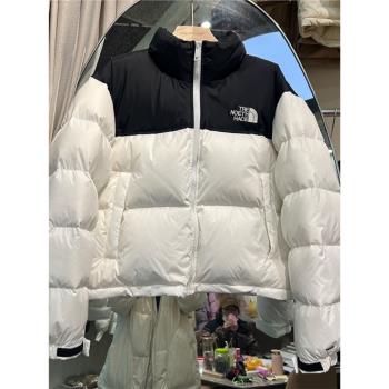 高階感白鴨絨羽絨服女冬季新款立領小個子加厚麵包服炸街短款外套