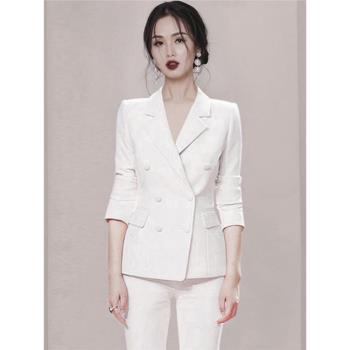 正式場合氣質兩件套禮服白色西裝
