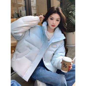 韓版減齡漸變短款保暖羽絨服女2025年冬季新款顯瘦加厚白鴨絨外套