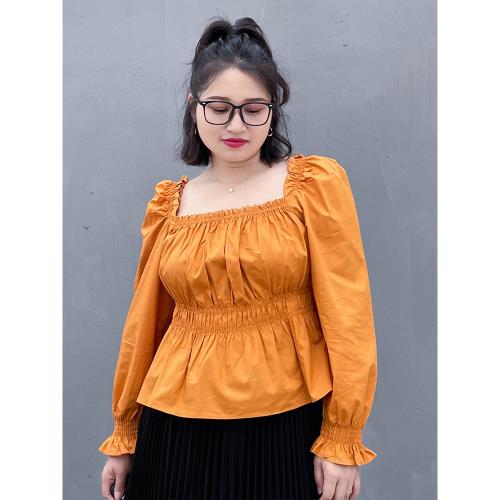 大碼襯衫女胖mm洋氣200斤寬松顯瘦遮肚子露肩法式黑色長袖正肩秋