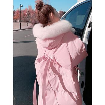 網紅奶呼呼中長款小個子羽絨棉服