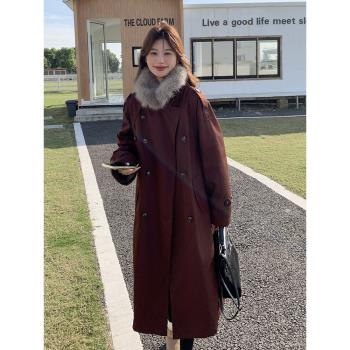 韓版加絨加厚派克棉服風衣女2025冬季新款顯瘦保暖棉襖中長款棉衣