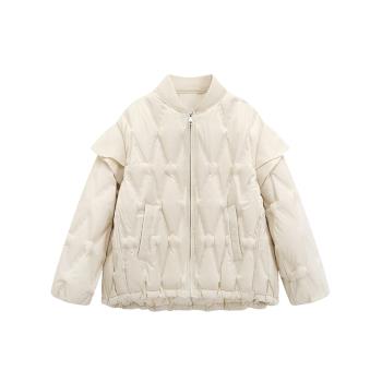ROUJE MOSMOS倪妮明星同款90羽絨服女冬季高階感輕薄棒球服短外套