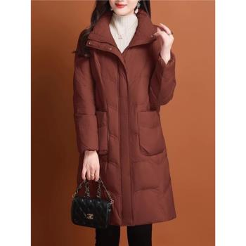 KARME MAJE加厚羽絨服女冬季新款中長款大碼中年媽媽大碼寬松外套