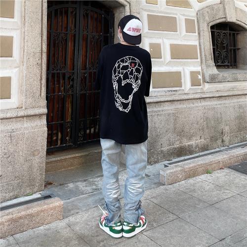 李栩嘉 REVENGE風格萬圣節限定短袖T恤夏季潮流休閑圓領半袖高街