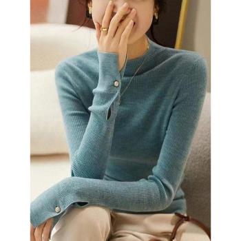 白領哥弟新2025秋冬款半高領打底衫內搭上衣修身羊毛針織衫女毛衣