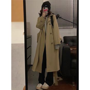 chic春秋中長款今年流行風衣外套