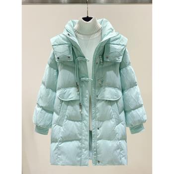連帽中長款高階感超好看羽絨服