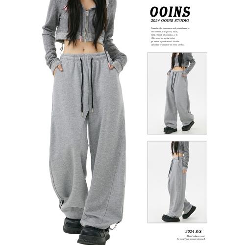 hiphop街舞衛褲女潮牌灰色嘻哈爵士舞香蕉褲美式街頭垂感運動褲子