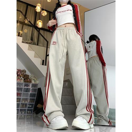 美拉德三條杠美式復古衛褲女潮牌小個子街舞爵士舞hiphop運動褲子