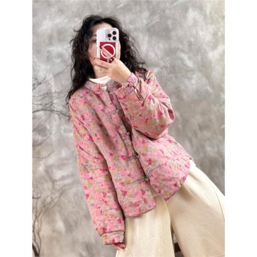 YIMIAN 落落大方苧麻設計款東方精致浪漫藝術美感棉衣2044