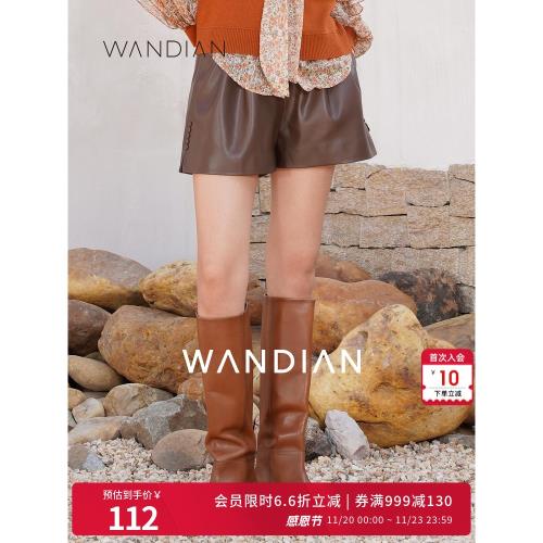 婉甸秋季日常休閑紅棕色短褲下裝1233P15RS3YX